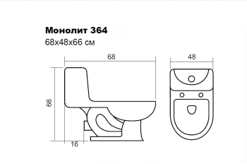 Унитаз-монолит EVA GOLD 364 QQ. Фото
