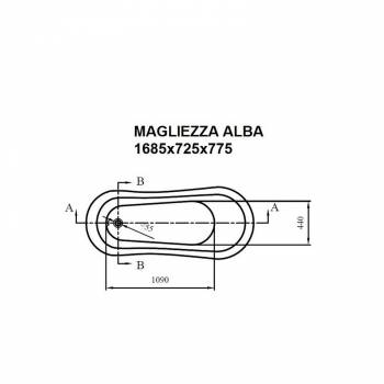 Ванна акриловая MAGLIEZZA Alba 170х70 (ножки хром). Фото