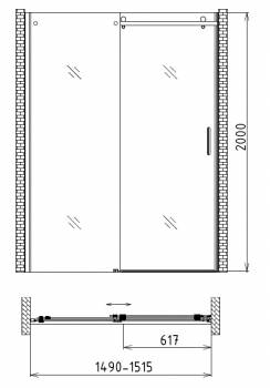 Душевая дверь GEMY Modern Gent S25191B L. Фото