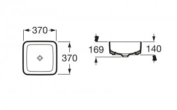 Раковина накладная ROCA Inspira Square 37х37 327532000. Фото