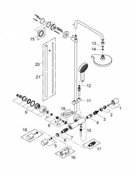 GROHE 27903000 Power and Soul Cosmo Душ.сис.терм.д.душа. Фото