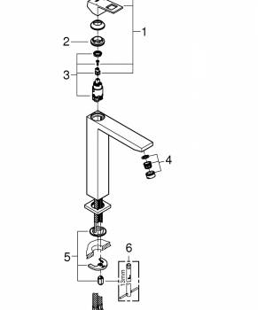 GROHE 23406000 Eurocube Смеситель однорычажный для раковины, свободностоящий. Фото