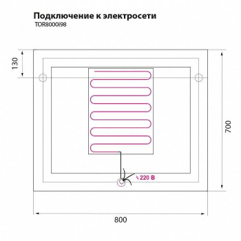 Зеркало 80 см TORR TOR8000i98 IDDIS. Фото