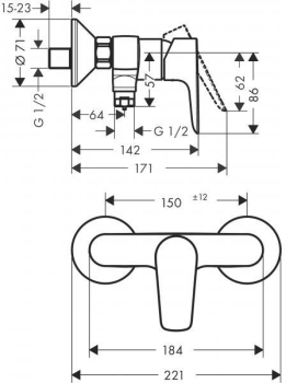 Смеситель для душа Hansgrohe Talis E 71760670. Фото