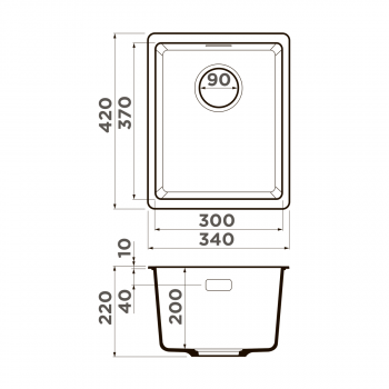 Мойка кухонная OMOIKIRI Kata 34-U-SA Artgranit/бежевый. Фото