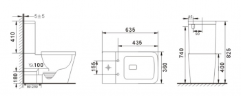 Унитаз напольный безободковый GID Tr2170BM черный матовый. Фото