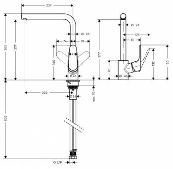 Смеситель для кухни HANSGROHE Focus 31817800. Фото