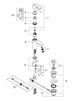 Смеситель для раковины Grohe Eurostyle Cosmopolitan 3355220E. Фото