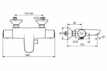 Смеситель для ванны IDEAL STANDARD Ceratherm 50 A5550AA. Фото