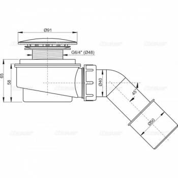 Сифон для душевого поддона ALCAPLAST A471CR. Фото