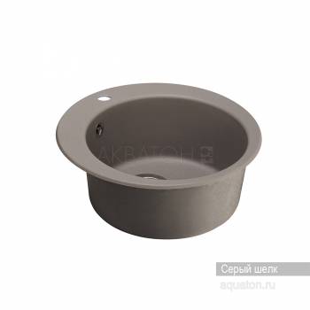 Мойка для кухни Акватон Иверия круглая серый шелк 1A711032IV250. Фото