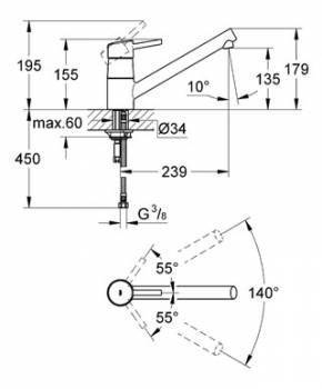 Смеситель для мойки GROHE Concetto New 32659001. Фото