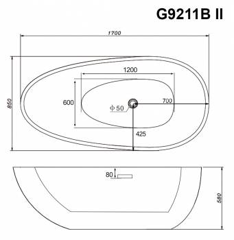 Акриловая ванна GEMY G9211B II. Фото