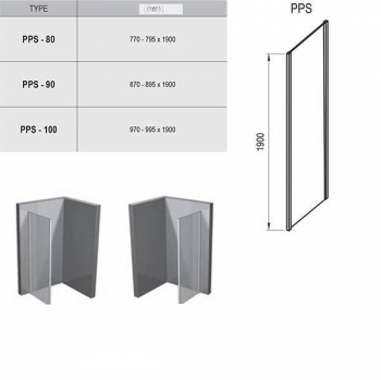 Душевая стенка RAVAK Pivot PPS-90 (белый+транспарент) 90G70100Z1