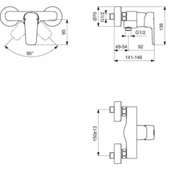 Смеситель для душа IDEAL STANDARD Ceraplan III B0716AA Смеситель для душа IDEAL STANDARD Ceraplan III B0716AA. Фото
