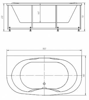 Ванна АКВАТЕК Мелисса 180х95 без гидромассажа. Фото