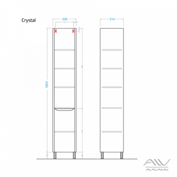 Шкаф-пенал ALAVANN Crystal 30. Фото