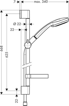 Душевой гарнитур Hansgrohe Croma 100 мulti/Unica’C 65cm 27775000. Фото