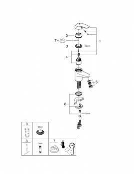 Смеситель для раковины Grohe Euroeco 32734000. Фото