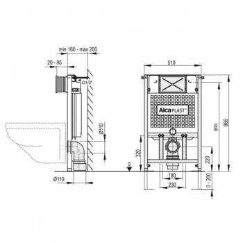 Система инсталляции для унитазов AlcaPlast Sadromodul AM101/850-0001. Фото