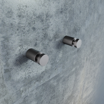 Комплкект  одинарных крючков сплав металлов Petite графит IDDIS PET2SG1i41 для ванной комнаты. Фото