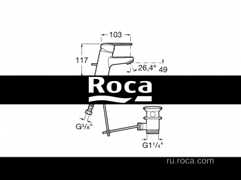 Смеситель ROCA Victoria для раковины A5A3N25C0M. Фото