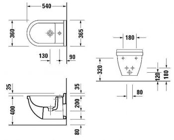 Биде подвесное стандартное DURAVIT STARCK 3 2230150000. Фото