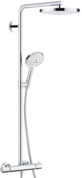 Душевая система Hansgrohe Raindance Select S 240 2 jet Showerpipe хром/белый 27129400. Фото