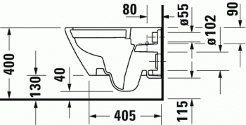 Унитаз подвесной DURAVIT D-Neo Rimless 2577090000. Фото