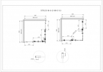 Душевой угол CEZARES Stylus-M STYLUS-O-M-A-2-90-C-Cr. Фото