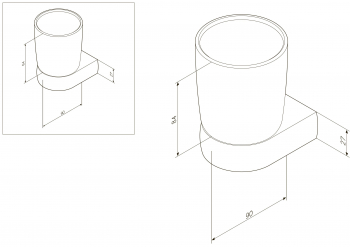 Стеклянный стакан с настенным держателем AM.PM Sensation A3034300 для ванной комнаты. Фото