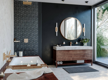 Угловая корзинка AddStoris Hansgrohe 41741140, шлифованная бронза для ванной комнаты. Фото