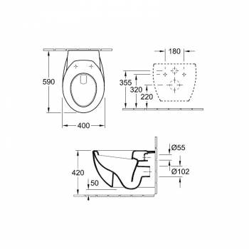 Унитаз подвесной Villeroy&Boch Aveo Plus 6612 10R2. Фото