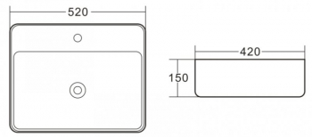 Раковина накладная BELBAGNO 52х42 BB1367. Фото
