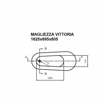 Ванна акриловая MAGLIEZZA Vittoria 160х70 (ножки хром). Фото