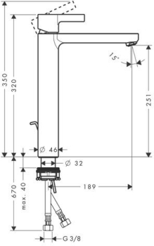 Смеситель для раковины Hansgrohe Metris S 31022000. Фото