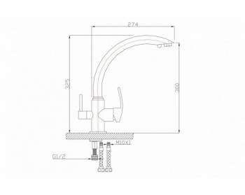 Смеситель для кухни GRANULA GR-2615 черный. Фото