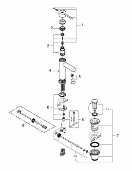 GROHE 23379001 Essence+ Смеситель для раковины, S-size. Фото