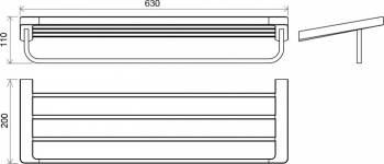 Полотенцедержатель RAVAK 10° 66 см TD 330.00 X07P327 для ванной комнаты. Фото