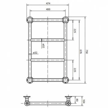 Полотенцесушитель настенный CEZARES RIMINI-02. Фото