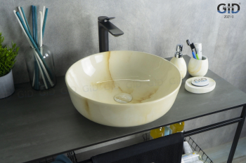 Раковина накладная GID Mnc526 42х42 54441 Под камень. Глянцевый. Фото