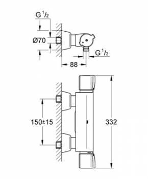 Термостат для душа GROHE Grohtherm Special 34205000. Фото