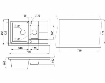 Мойка кухонная GRANULA GR-7802 классик. Фото