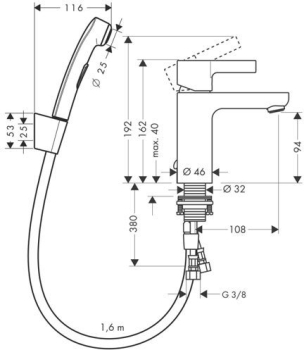 Набор для биде Hansgrohe Metris S 31160000. Фото