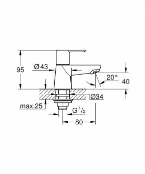 GROHE 20421000 BauEdge Вертикальный вентиль. Фото