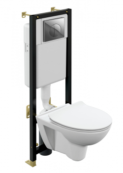 CERSANIT Комплект PARVA CO DPL EO SLIM + BLACK + LEON ХРОМ ГЛЯНЦЕВЫЙ A64231. Фото