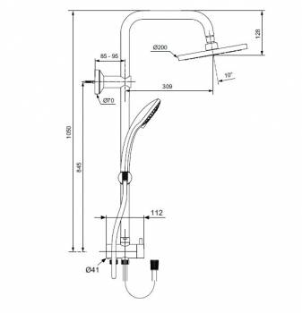 Душевая система IDEAL STANDARD Idealrain Eco A6281AA. Фото