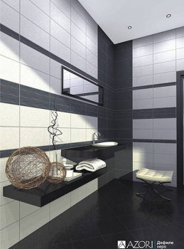 Azori 581391111 Бордюр Дефиле 62х405 неро геометрия