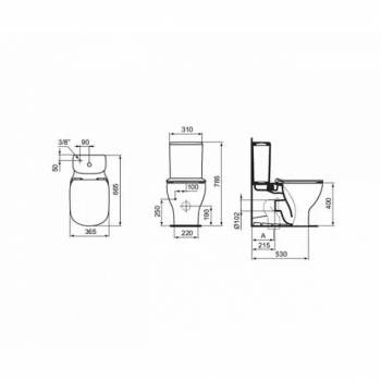 Унитаз напольный IDEAL STANDARD Tesi Aquablade T008201. Фото