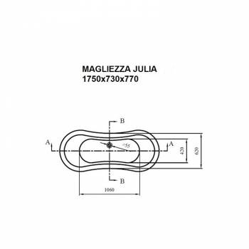 Ванна акриловая MAGLIEZZA Julia 175х70 (ножки бронза). Фото